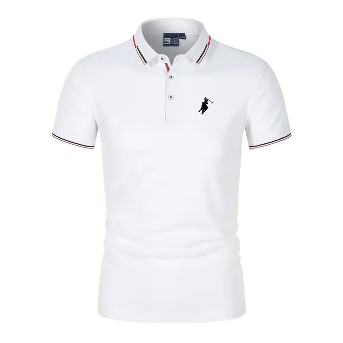 Polo de golf homme à revers, T-shirt mode à manches courtes, couleur unie, confortable, pour affaire