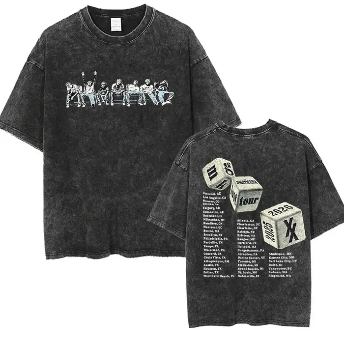 Vintage mitrailleuse Kelly MGK perdu Americana Tour 2025-2026 lavé unisexe T-Shirt homme Hip Hop man