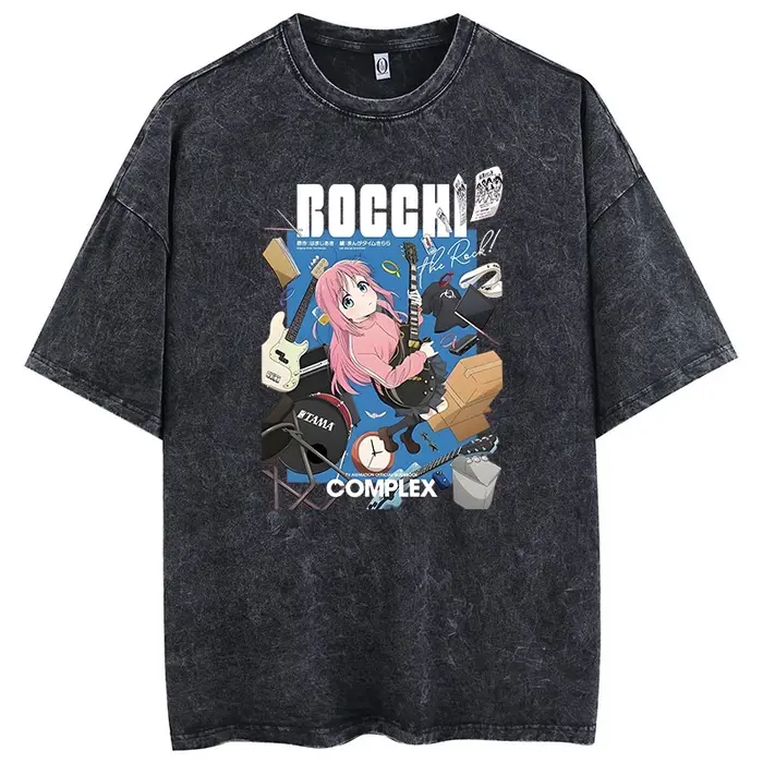 Hommes surdimensionnés imprimé t-shirts Bocchi Club groupe de musique Anime Bocchi The Rock couvertu