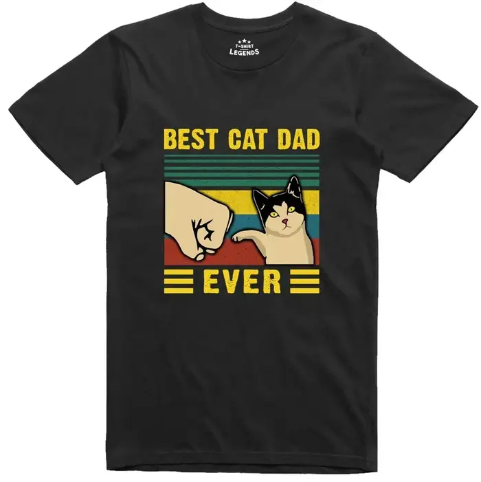 T-shirt pour homme motif chat rayé vintage rétro, humoristique pour les amoureux des chats, haut déc