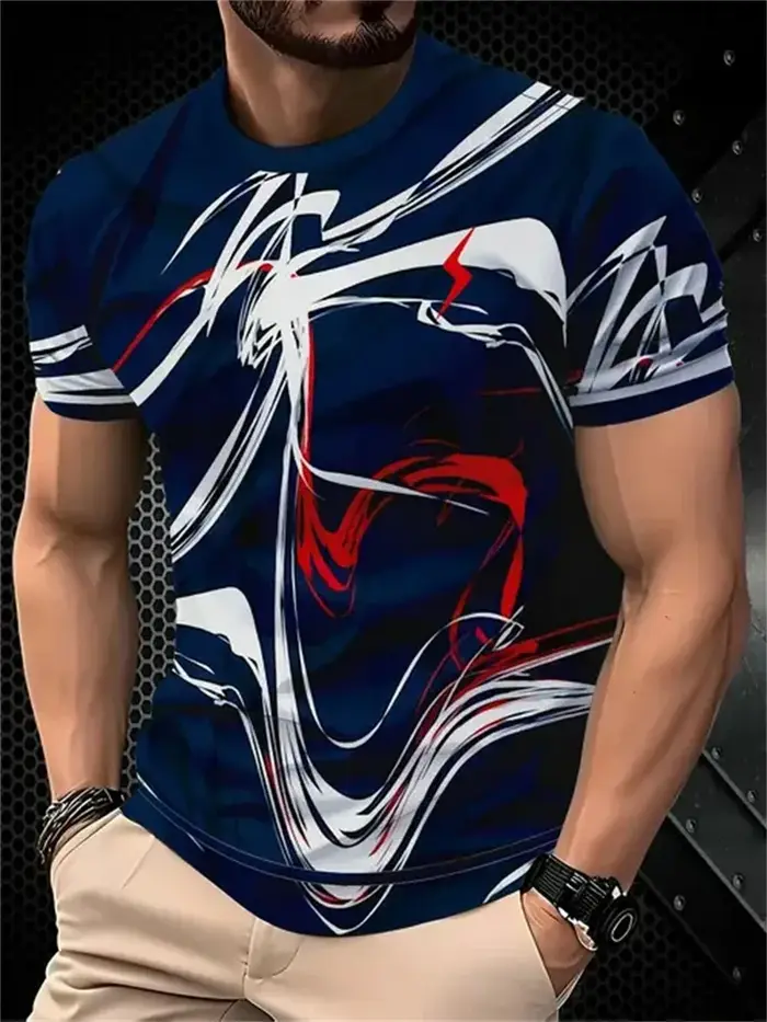 T-shirt vert à motif Chevron montagne pour homme