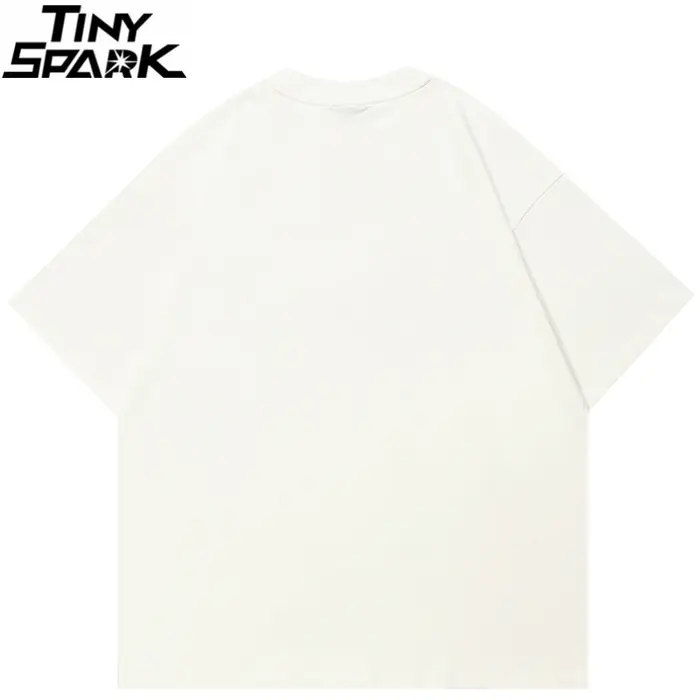 T-shirt Homme 2026 Streetwear Décontracté Beige Blanc Esthétique Minimaliste Imprimé Graphique