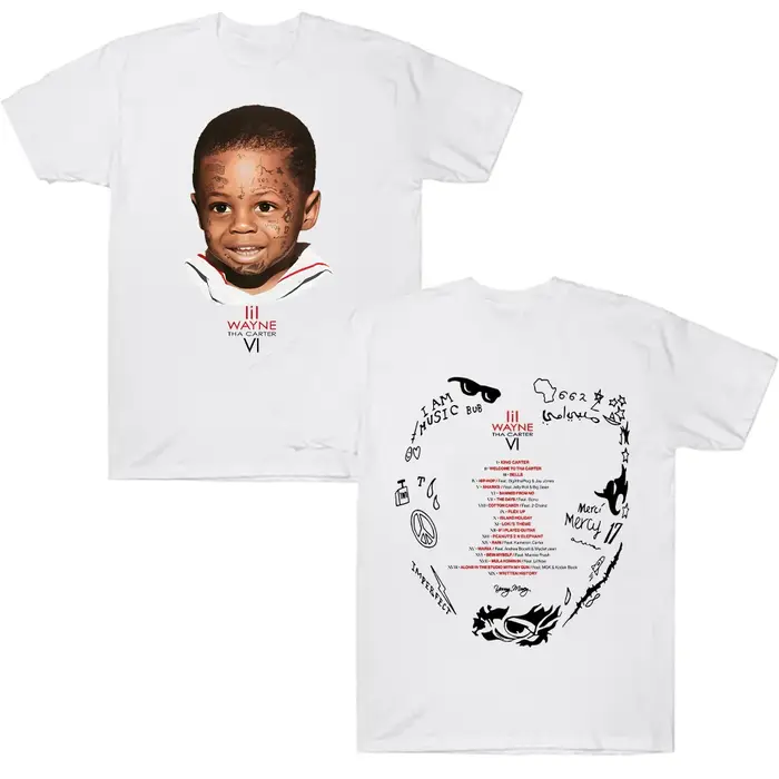 Rappeur Lil Wayne Tha Carter VI T-shirt graphique homme Hip Hop Vintage gothique