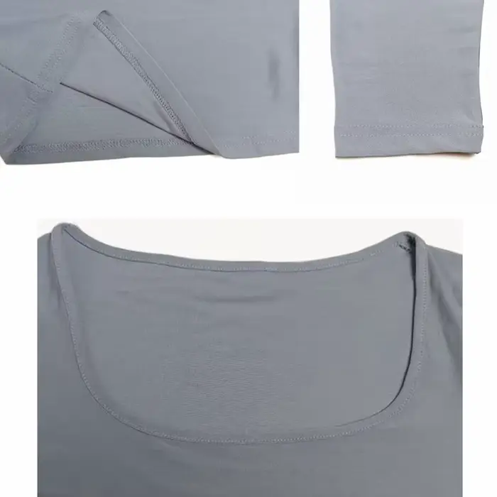 T-shirt à manches longues Slim hauts Sexy femme vêtements col carré près du corps