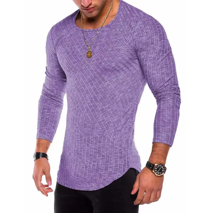 T-shirt Rayé à Manches sulfet Col Rond pour Homme Streetwear