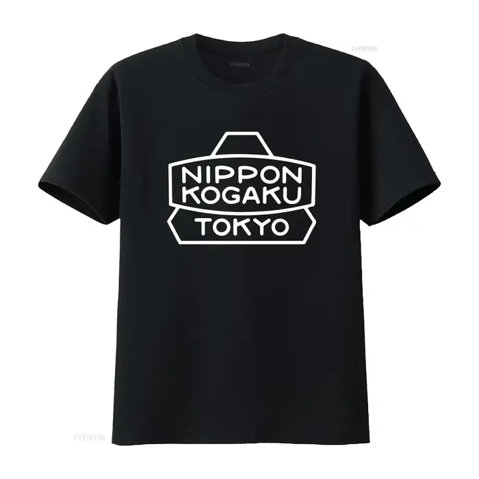 T-shirt noir pour hommes de Nippon Kogaku Tokyo Print, disponible en tailles S à 5XL, style vintage 