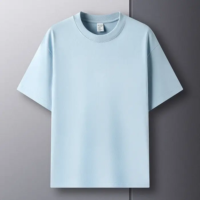100% pur coton été haut de gamme marque hommes à manches courtes col rond Style à la mode demi manch