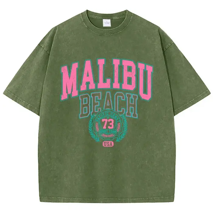 Malibu-T-shirt de plage en coton délavé pour femme