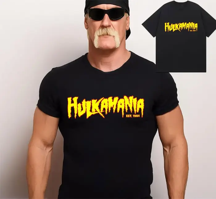 Hulk Hogan RIP Hulkamania t-shirts graphiques légende de lutte hauts T-shirt à manches courtes hommes rétro col rond