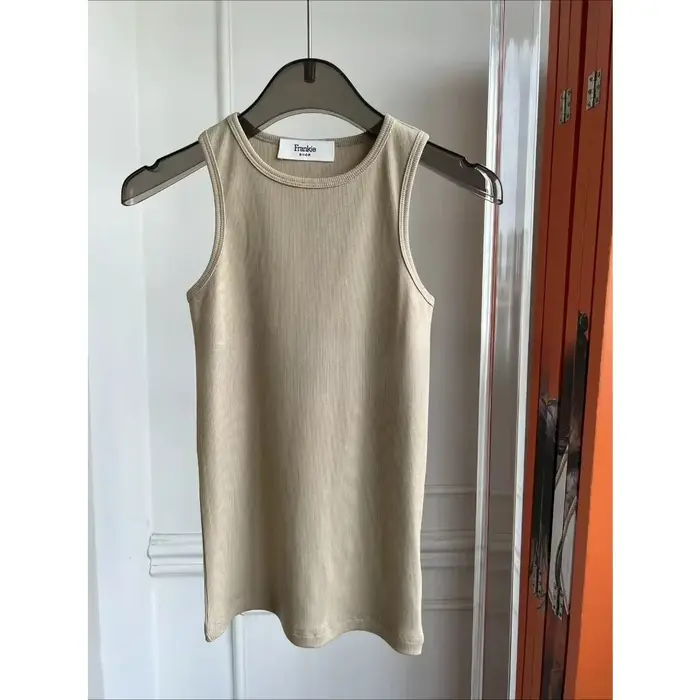 Débardeur en coton femmes col rond sans manches nouveau débardeur d'été T-shirts femme