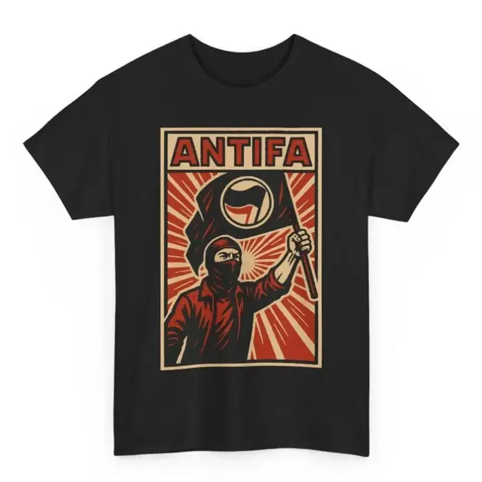 Nouveau T-shirt Antifa 2026 Unisexe avec motif de propagande, style soviétique, design rétro antifas