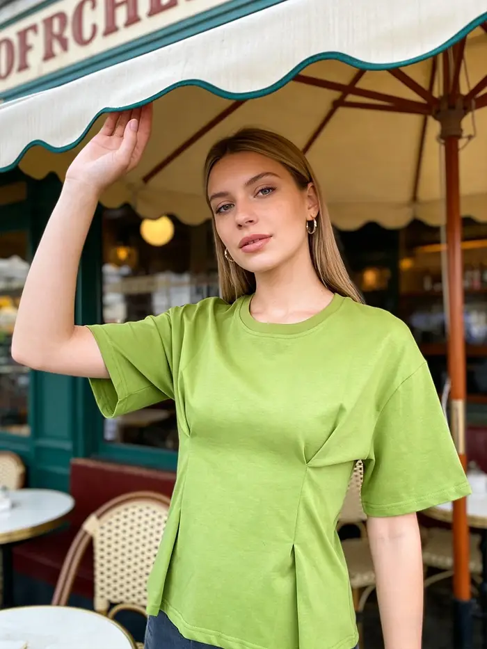 Hirsionsan T-shirt en coton élégant pour femme