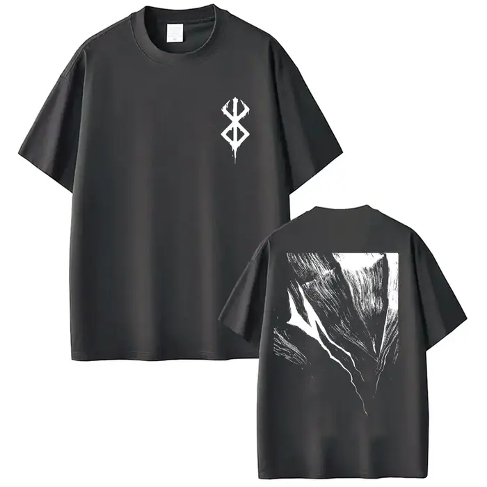 T-shirts Anime Berserk Guts Noir