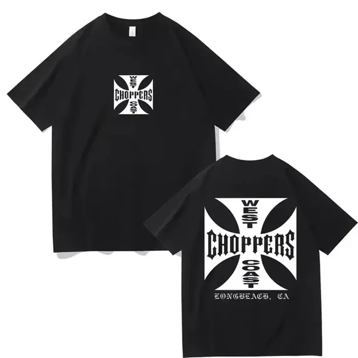 T-shirt d'été à la mode pour femmes et hommes, en coton, imprimé West Coast Choppers, décontracté, à