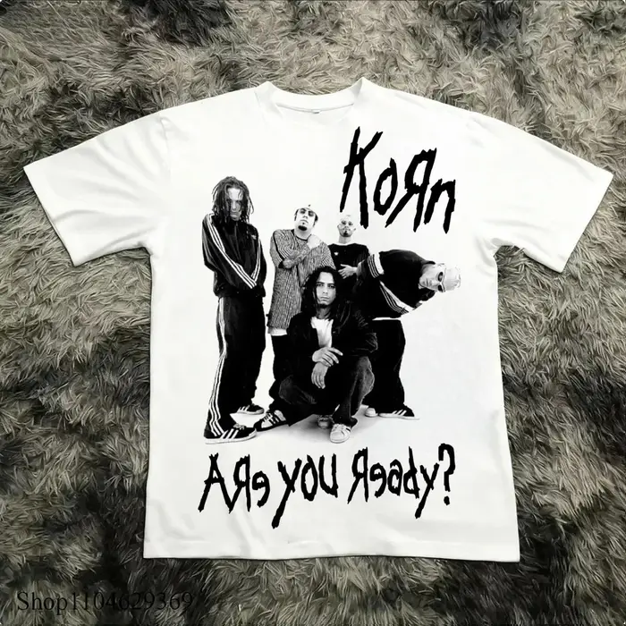 Korn Follow The Leader T-shirt en coton imprimé double face Metal Band Tee pour hommes et femmes