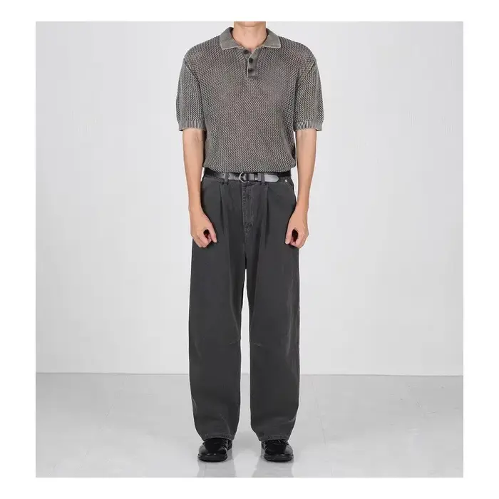 Polo homme d'été léger ajouré à manches courtes