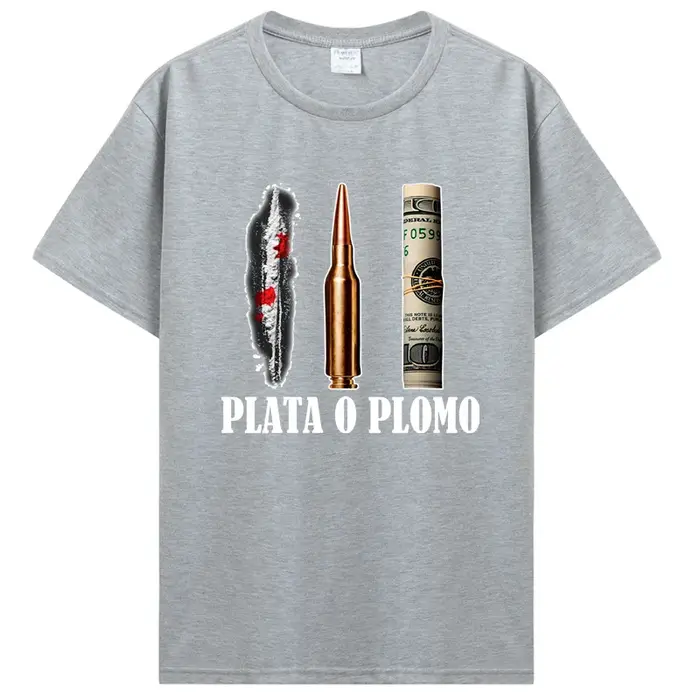 T-shirt pour homme, couleur argent ou plomb, EL Patron