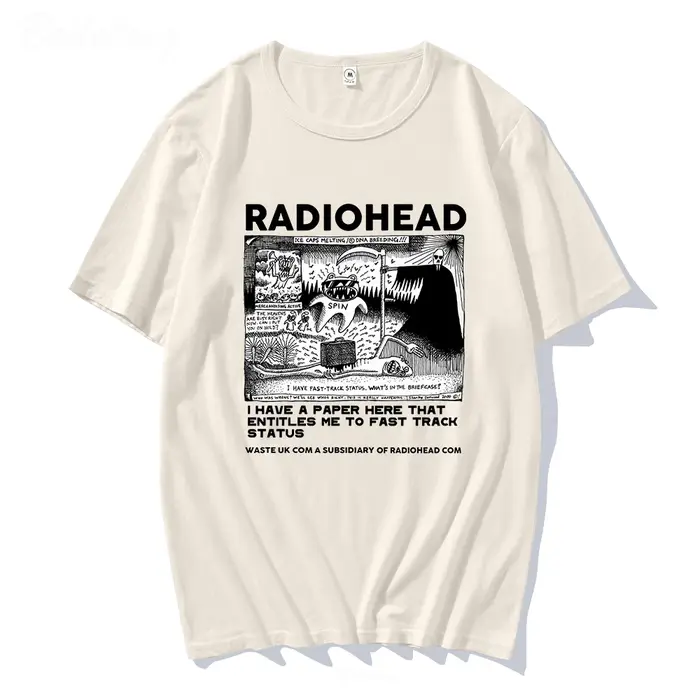 Radiohead t-shirt hommes Vintage classique t-shirts amérique du nord Tour Rock garçon Camisetas Hombre Hip Hop unisexe 100% coton surdimensionné hauts