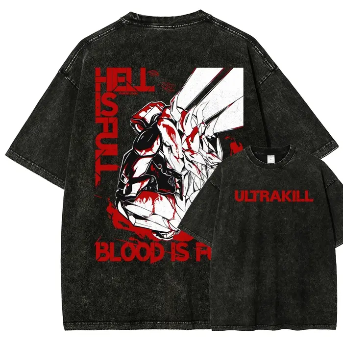 T-shirt délavé modèle Ultrakill
