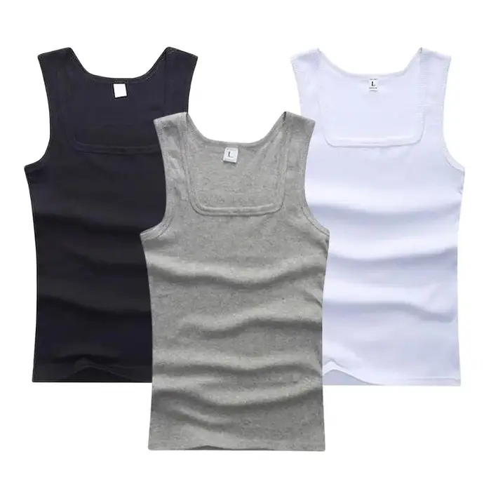 Débardeur en coton pour hommes et femmes, 3 pièces/lot, sans manches, solide, gilet musculaire, sous
