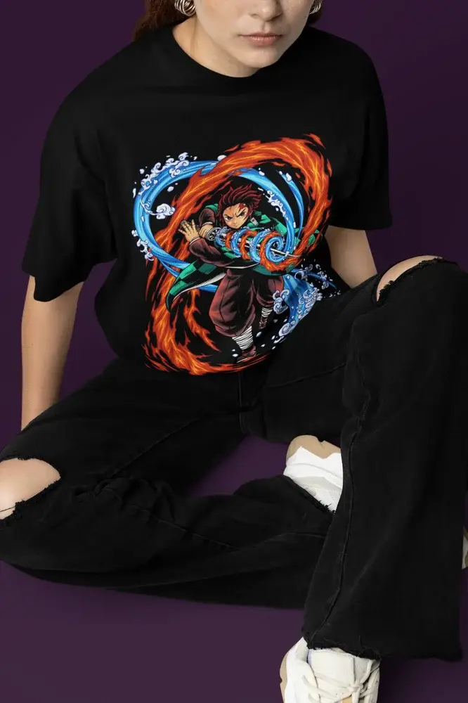 Tanjiro chemise tueur de démons Kimetsu No Yaiba T-Shirt Nezuko