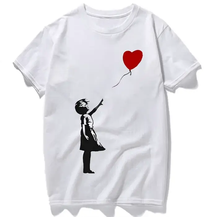 Banksy fille foyer amour ballon t-shirt Meme cadeau haut drôle