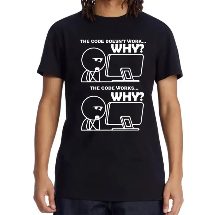 T-shirt à manches courtes pour hommes, 100% coton, imprimé programmeur drôle, été, t-shirt à col ron