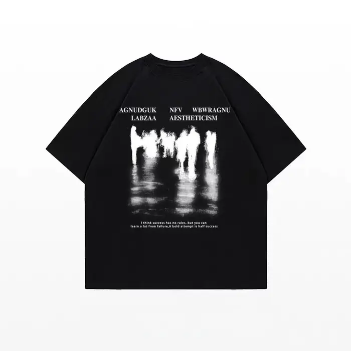 T-shirt à manches courtes ample à col rond imprimé pour homme