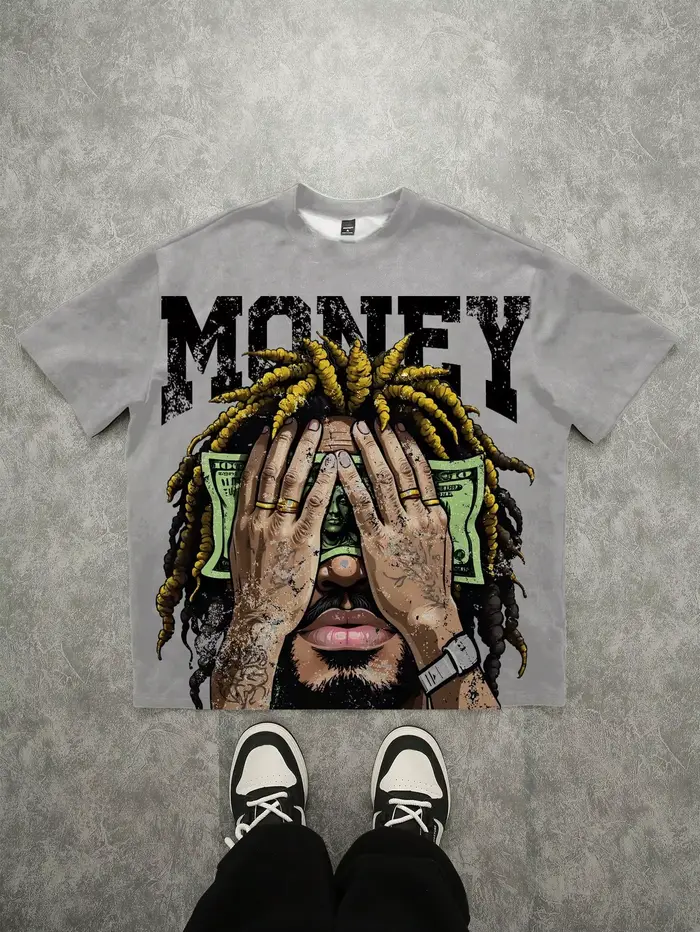 Le nouveau T-shirt pour hommes pour l'été 2025 comprend un motif de lettres 3D décontracté
