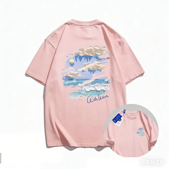Tendance Été 2026 - T-shirt à Manches Courtes Motif Graffiti Peinture à l'Huile - Unisexe, Coton Pur