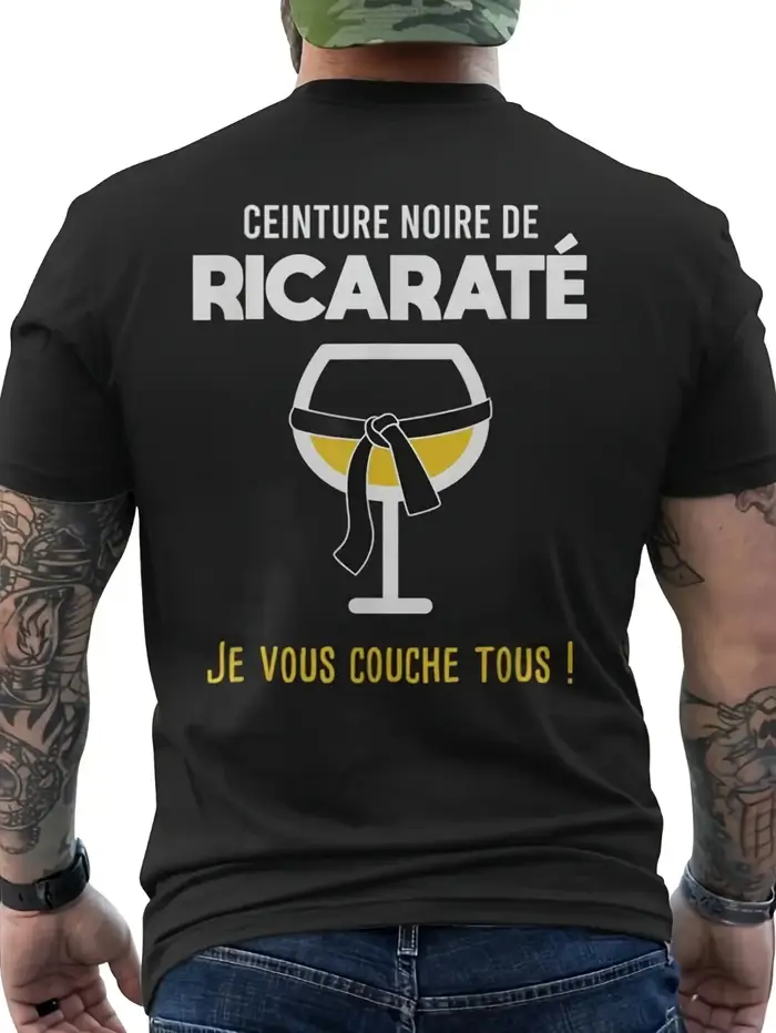 T-shirt humoristique pour homme avec motif de liqueur Pastis française