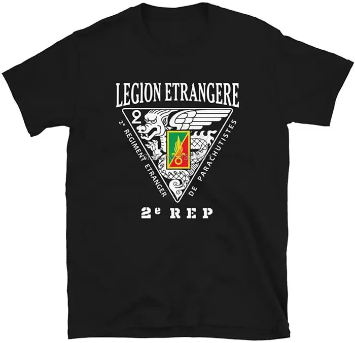T-Shirt parachutiste du Régiment français des affaires étrangères pour homme, vêtement d'été en coto