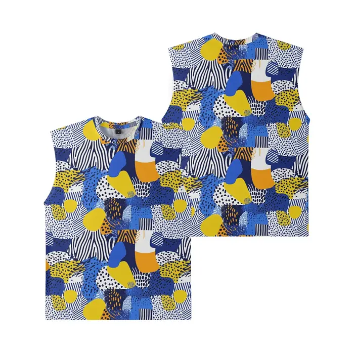 Débardeur à motif géométrique pour hommes, sans manches, couleur audacieuse, respirant, gilet d'entr