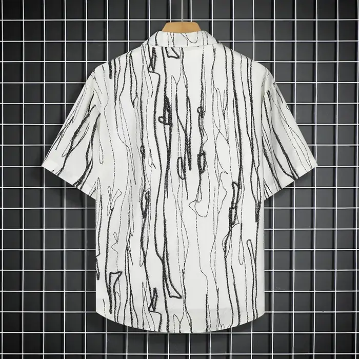 Chemise noire à manches courtes pour hommes