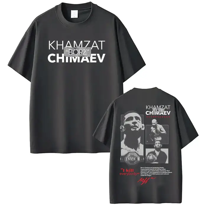 T-shirt à logo Khamzat Chimaev « borz » pour hommes et femmes