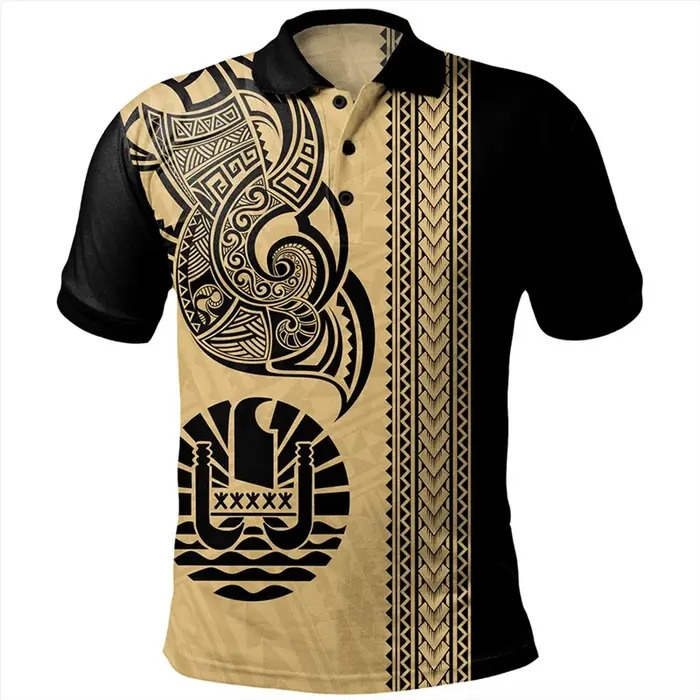 Polo à imprimé 3D de Tahiti pour homme