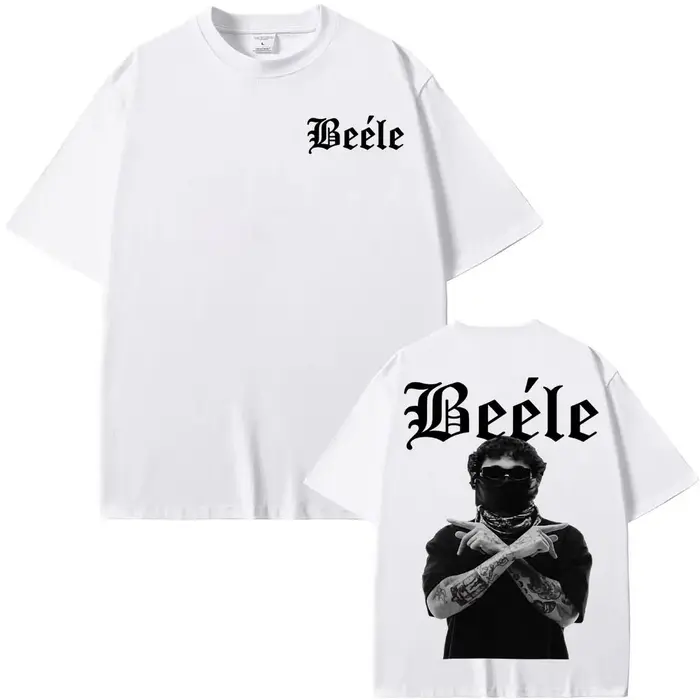 Rappeur BEELE Album de musique 2025 t-shirts imprimés pour hommes haute rue Vintage gothique T-shirt mâle été hauts