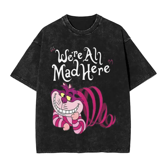 Humor Virtuoso Delicate Eye Magic Nice Cheshire Cat We are All Mad Here T-shirt à manches courtes po