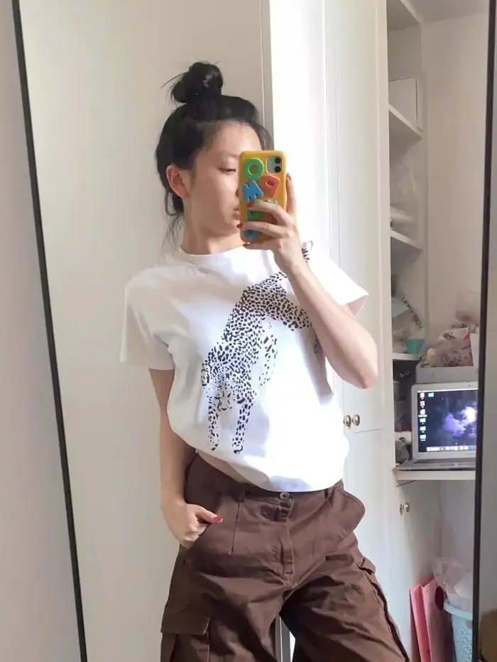 T-shirt imprimé léopard pour femme