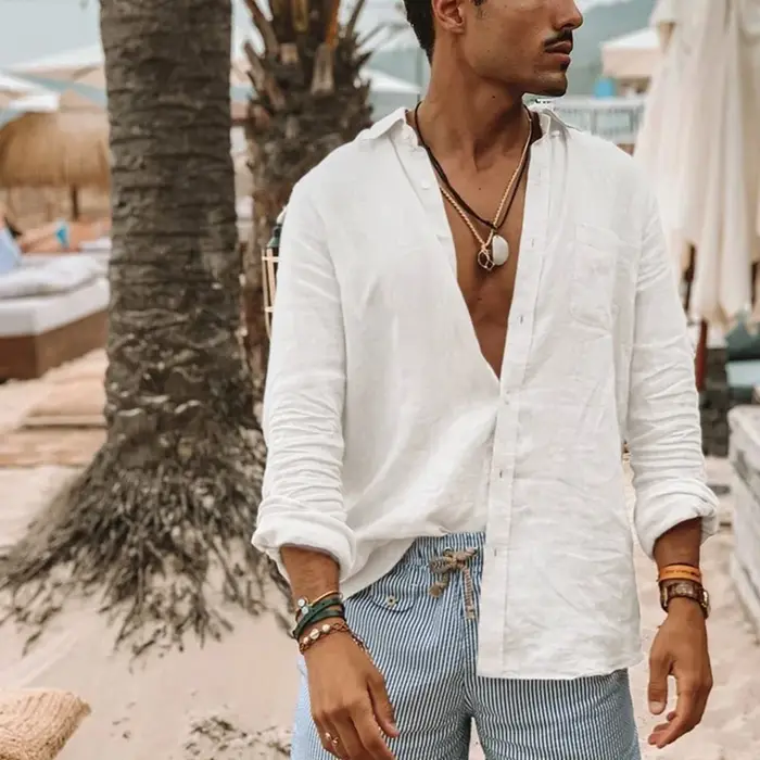 Chemise homme manches longues coupe régulière hommes décontracté surdimensionné ample simple boutonn