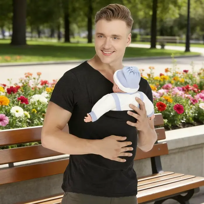 T-shirt de portage pour homme en mélange de coton