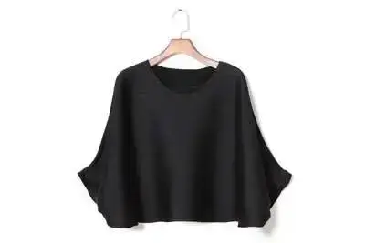 LANMREM-T-shirt plissé à col rond pour femme, manches chauve-souris, haute qualité, nouvelle mode, Y