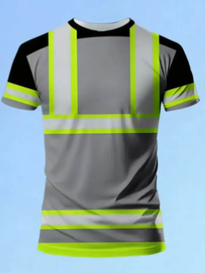 T-shirt pour hommes, avec logo de sécurité imprimé en 3D, respirant, à séchage rapide, streetwear d'