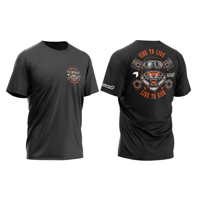 T-shirt Ride To Live en coton graphique unisexe