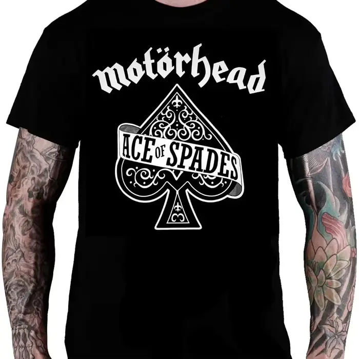 T-shirt graphique Motorhead Ace of Spades 2026 pour homme, style vintage rock, manches courtes, en coton, vêtements homme Ins Y2k