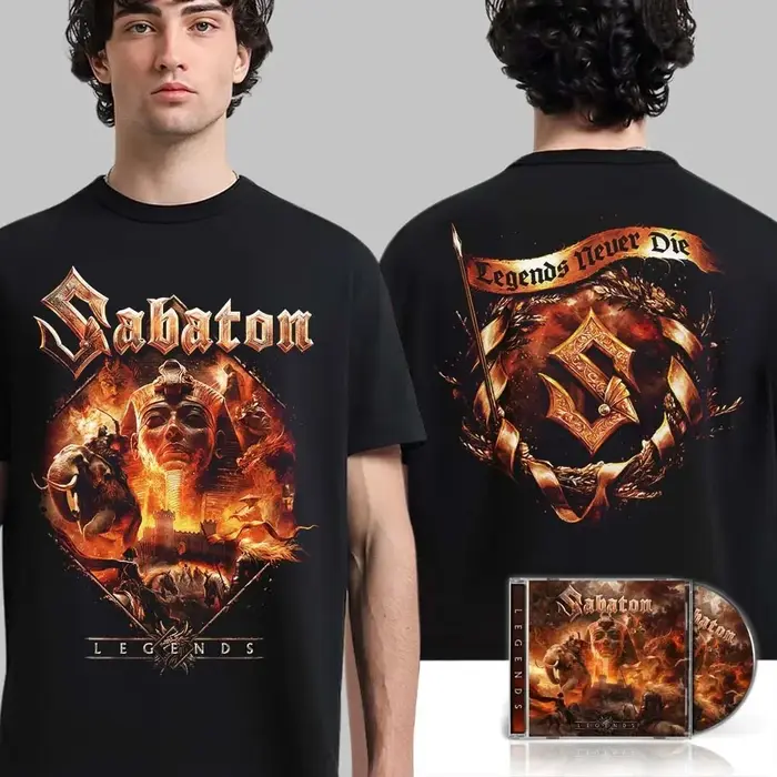 T-shirt unisexe en coton noir à thème Sabaton "Legends", haut décontracté d'été à manches courtes et