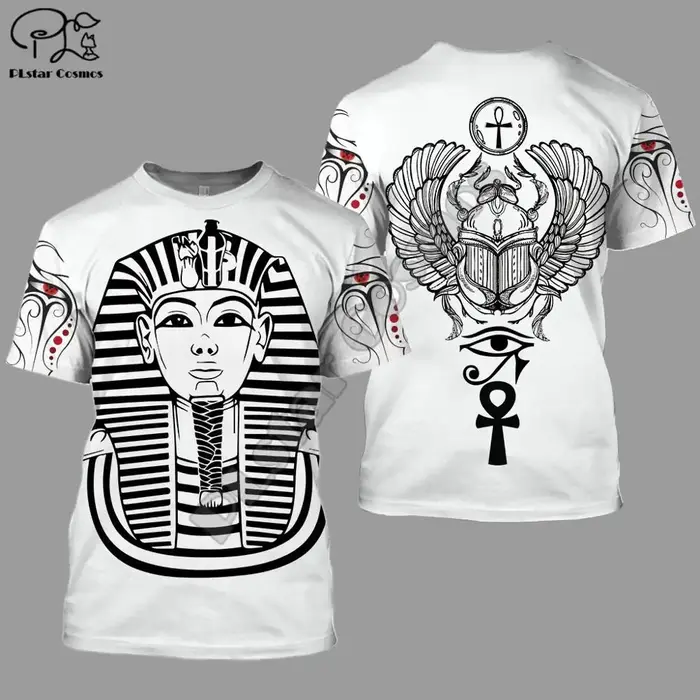 PLstar CosmosHorus ancien Horus dieu égyptien oeil d'egypte pharaon Anubis visage impression 3d T-shirt hommes/femmes unisexe Streetwear S-1