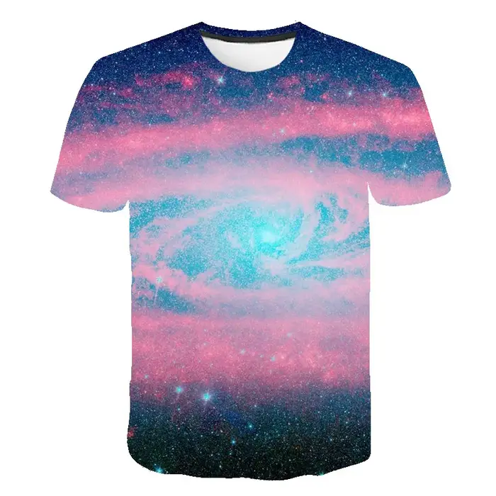 Galaxy Space T-shirt imprimé 3D mode Streetwear hommes femme col rond t-shirts décontractés été surd