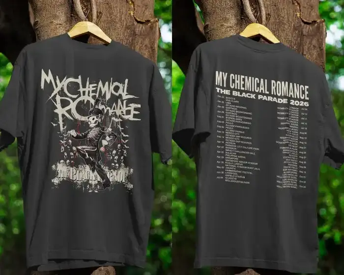 Chemise My Chemical Romance The Black Parade Tour 2026 – T-shirt du groupe de rock emo MCR