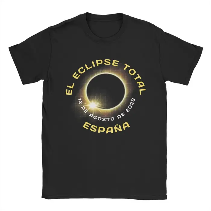 T-shirt pour hommes, éclipse solaire totale en Espagne 2026